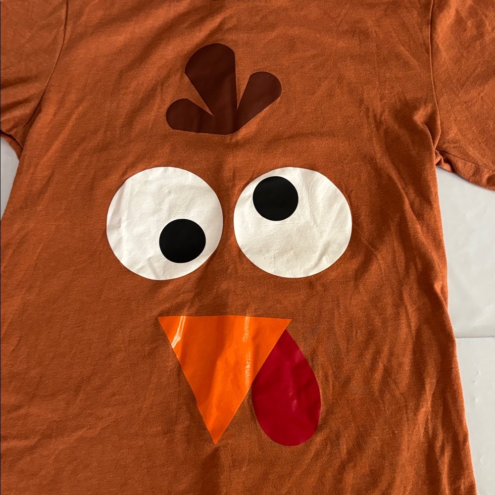 Bella Canvas Thanksgiving Turkey Graphic Tee Burnt Orange Sz S - Picture 3 of 7